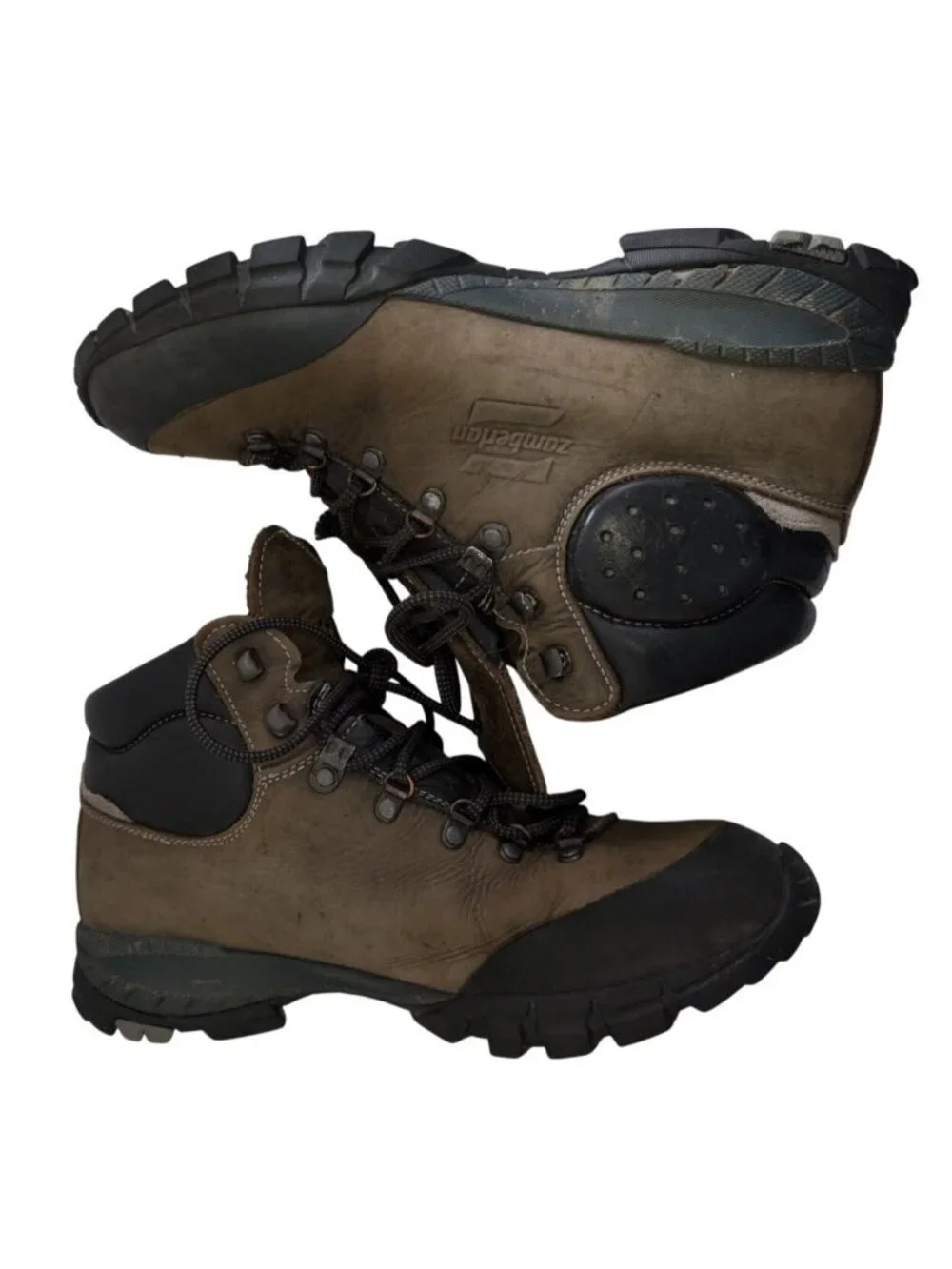 Zamberlan Vioz Brown Green Leather Vibram Hiking Mountaineering Boots Mens 9.5